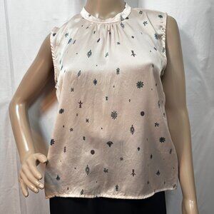 Amour Vert SZ XS Silk Sleeveless Pink Print Shell